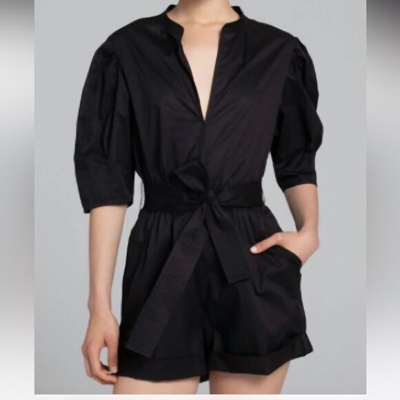 A.L.C. Black Erika Romper Sz 2 - Picture 2 of 11